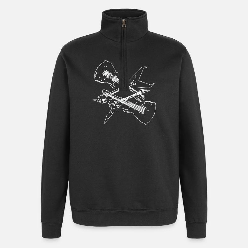 Electric Guitars composiiton design - Quarter-Zip Sweatshirt - black