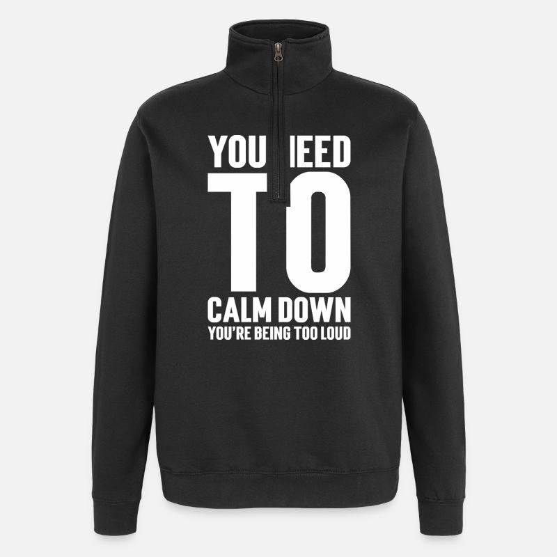 Message Motivante de Sérénité - Sweat à zip 1/4 - noir