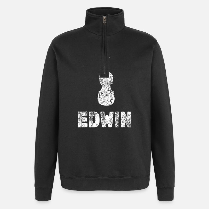 Cadeau pour Edwin - Sweat à zip 1/4 - noir