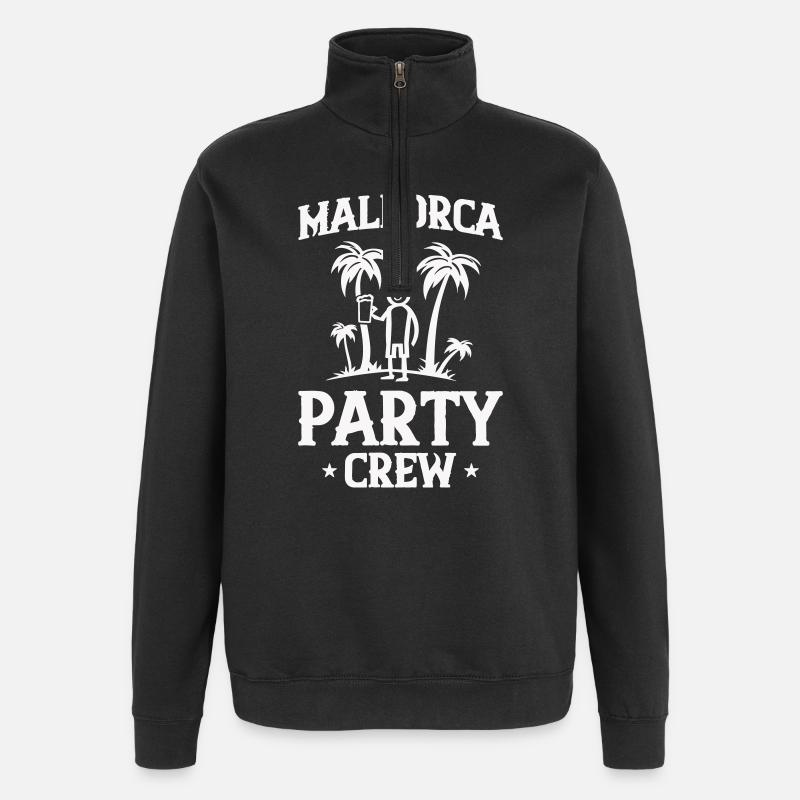 Mallorca Party Crew - Quarter-Zip-Sweatshirt - Schwarz