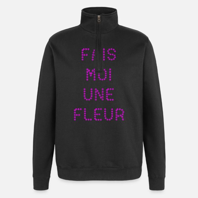 FAIS-MOI UNE FLEUR !  - Sweat à zip 1/4 - noir