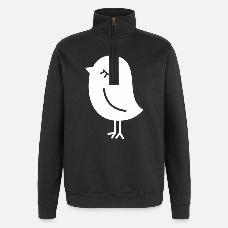Spatz Vogel – Piepmatz Küken Tweet Vögelchen - Quarter-Zip-Sweatshirt - Schwarz