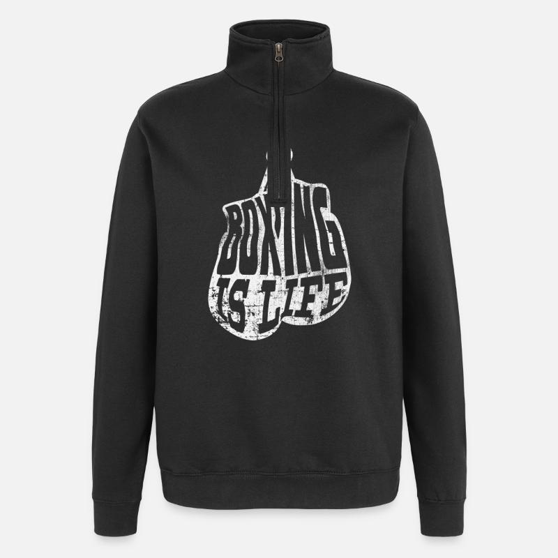 Gant de boxe Boxe - Sweat à zip 1/4 - noir