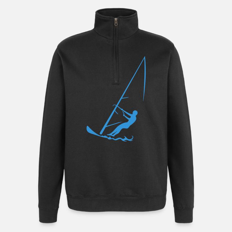 Surfer - Quarter-Zip-Sweatshirt - Schwarz