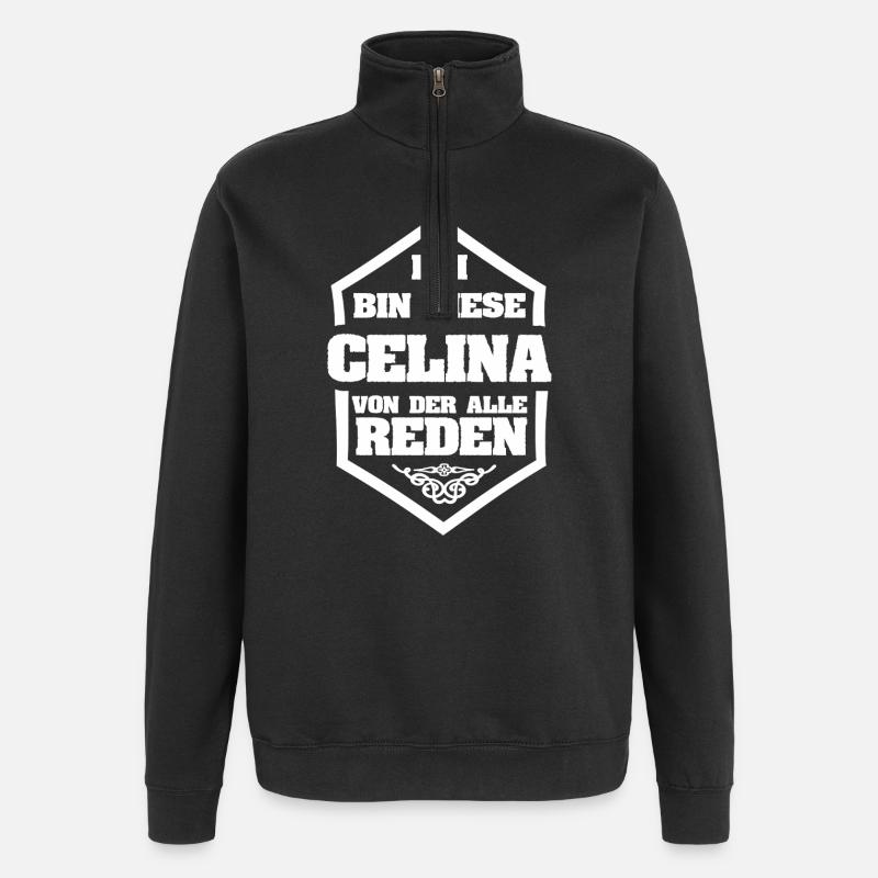 Celina als Rufname - Quarter-Zip-Sweatshirt - Schwarz