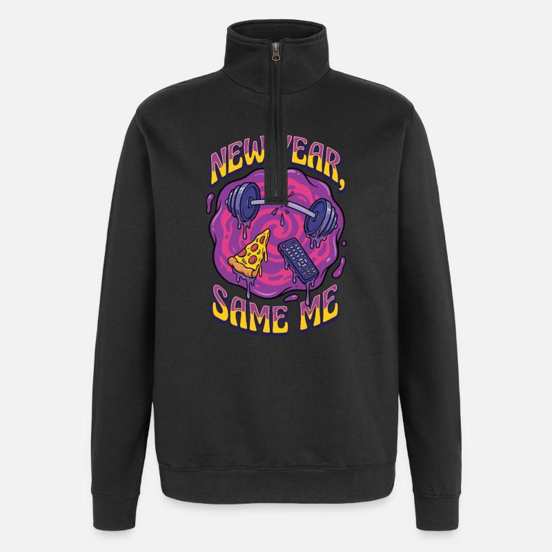 Nouvelle année, la même moi - Sweat à zip 1/4 - noir