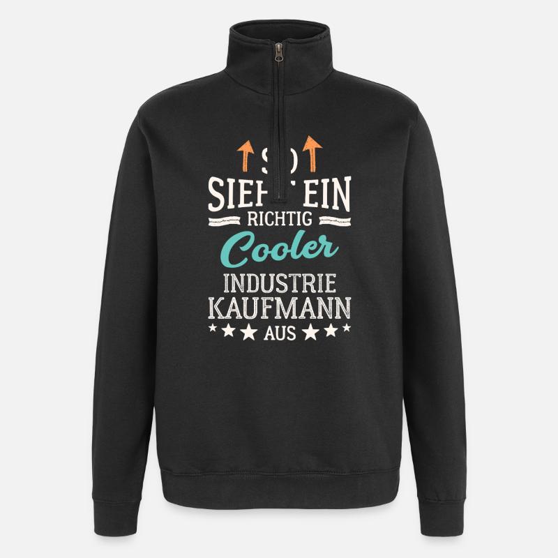 Cooler Industriekaufmann  - Quarter-Zip-Sweatshirt - Schwarz