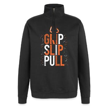 Grip Slip Pullover Klettern - Quarter-Zip-Sweatshirt - Schwarz - Vorne - AI Model Female 172 light (172cm) & AI Model Male 178 dark (178cm)