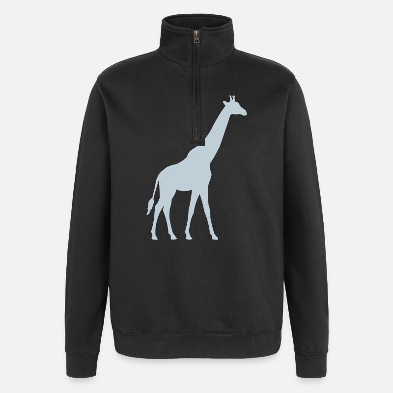 Pastel giraffe silhouette - Quarter-Zip Sweatshirt - black