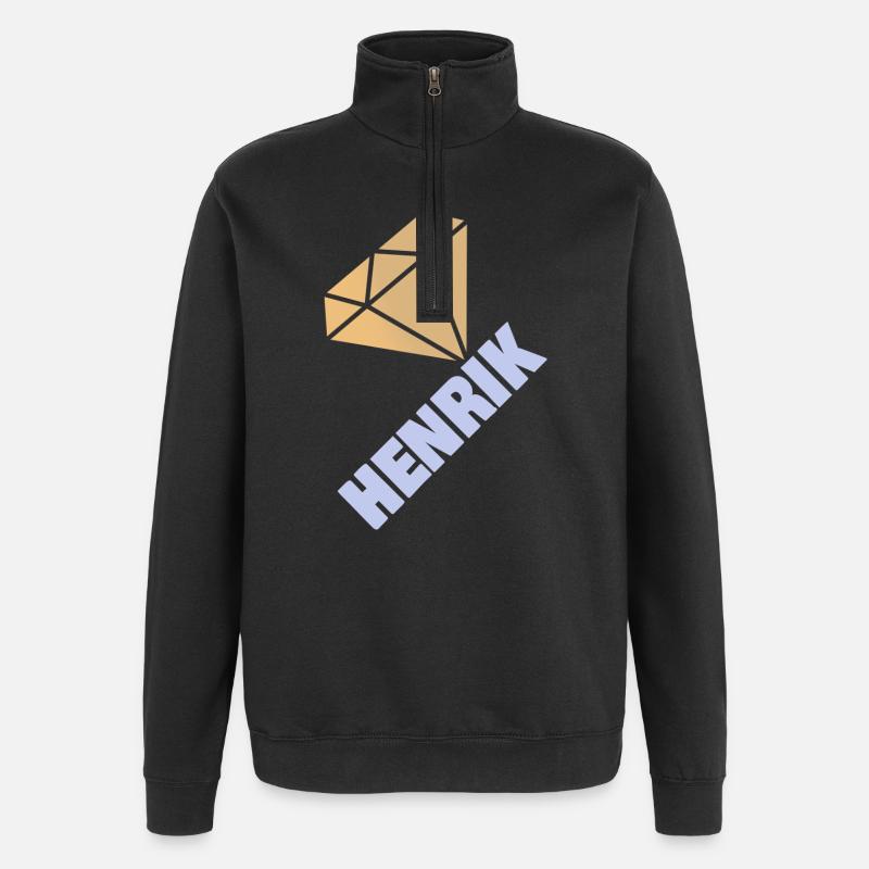 Henrik - Sweat à zip 1/4 - noir