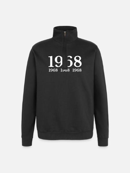 1968 - Quarter-Zip-Sweatshirt - Schwarz