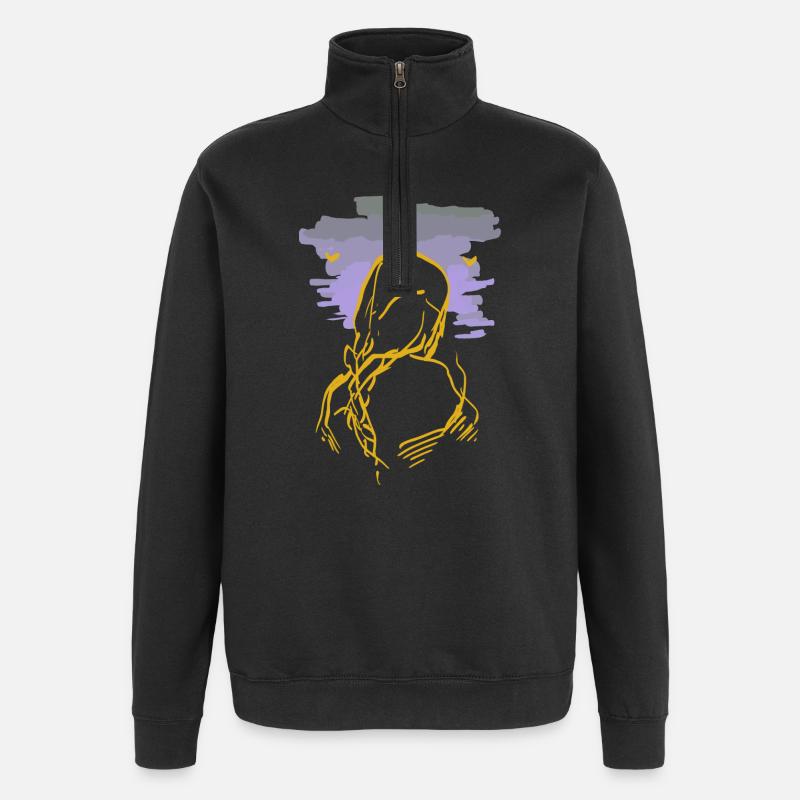 sorcière - Sweat à zip 1/4 - noir