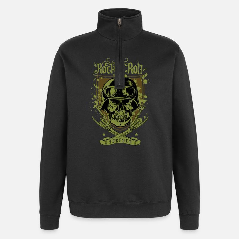 Rock 'n' Roll forever - Quarter-Zip Sweatshirt - black