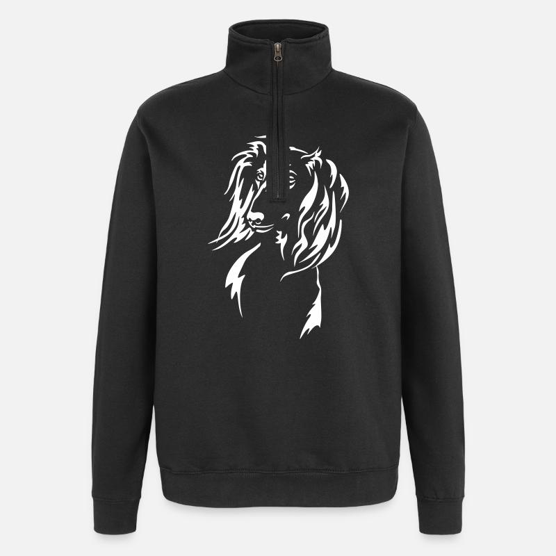 Saluki Head « Black Edition » - Sweat à zip 1/4 - noir