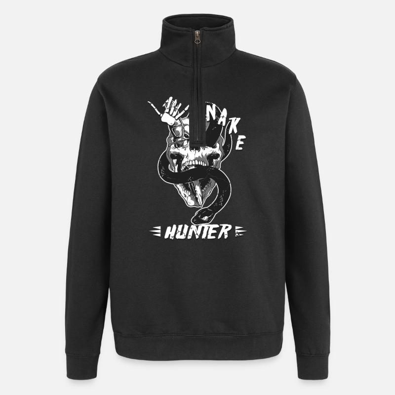 Snake Hunter - Quarter-Zip Sweatshirt - black