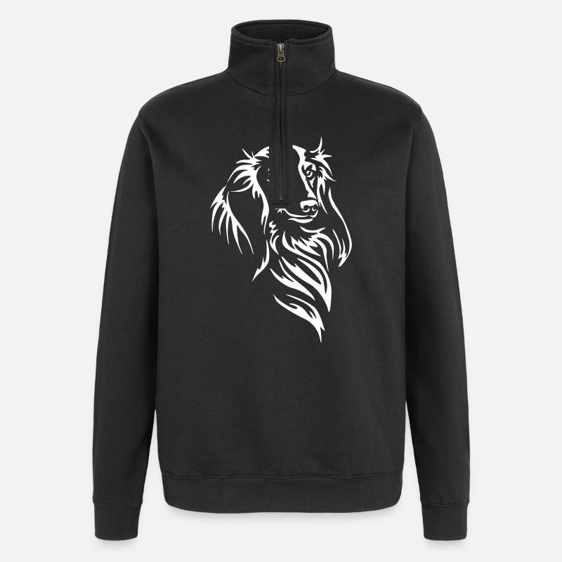 Dachshund Head "Black Edition" - Quarter-Zip Sweatshirt - black