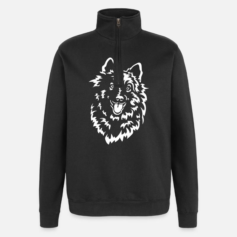 Wolfsspitz Head « Black Edition » - Sweat à zip 1/4 - noir