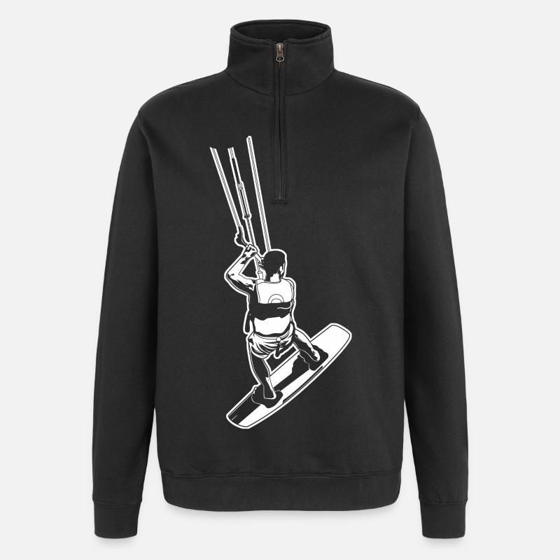 Kitesurfeurs - Sweat à zip 1/4 - noir