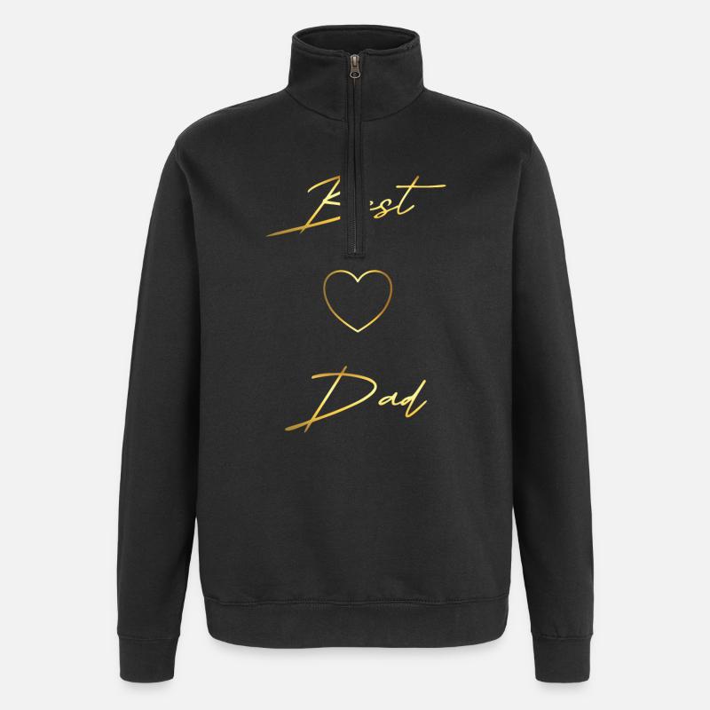 Best Dad gold Design - Quarter-Zip Sweatshirt - black