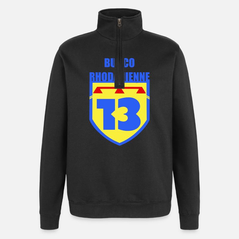 Blason 13 Bucco Rhodanienne - Sweat à zip 1/4 - noir