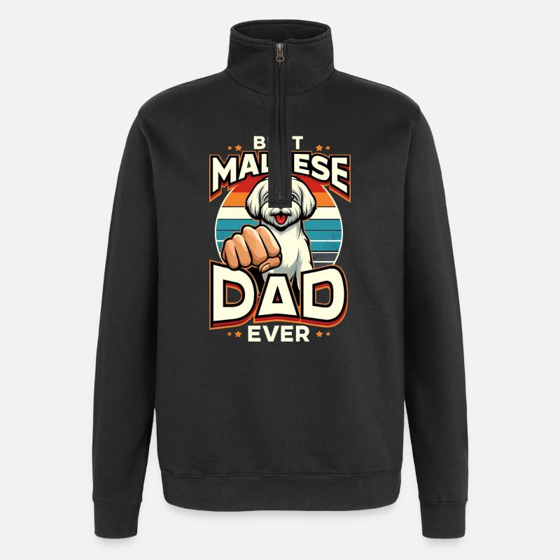 Bester maltesischer Vater aller Zeiten - Quarter-Zip-Sweatshirt - Schwarz