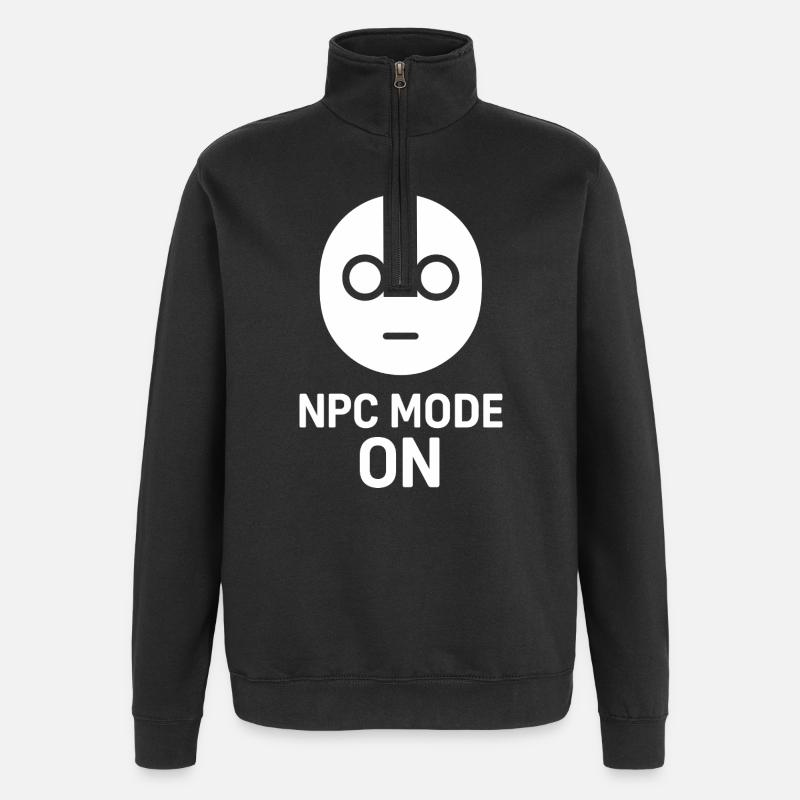 NPC Mode On - Quarter-Zip Sweatshirt - black