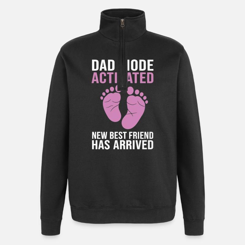 Dad Mode Activated Feet Pink - Quarter-Zip Sweatshirt - black