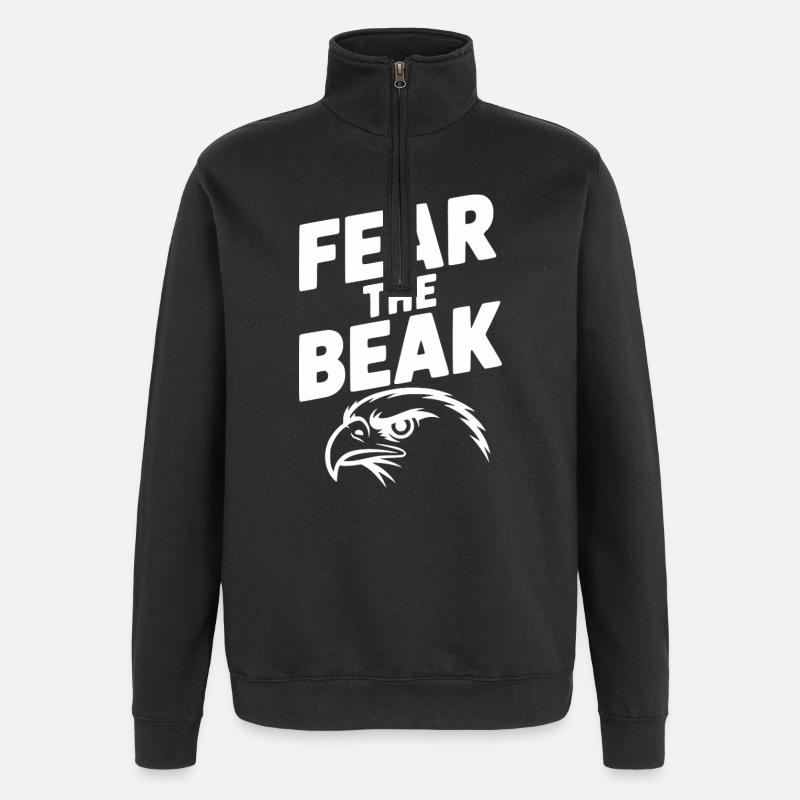 Peur du bec - Sweat à zip 1/4 - noir