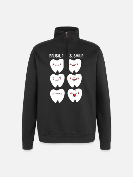 Dentiste réceptionniste - Sweat à zip 1/4 - noir