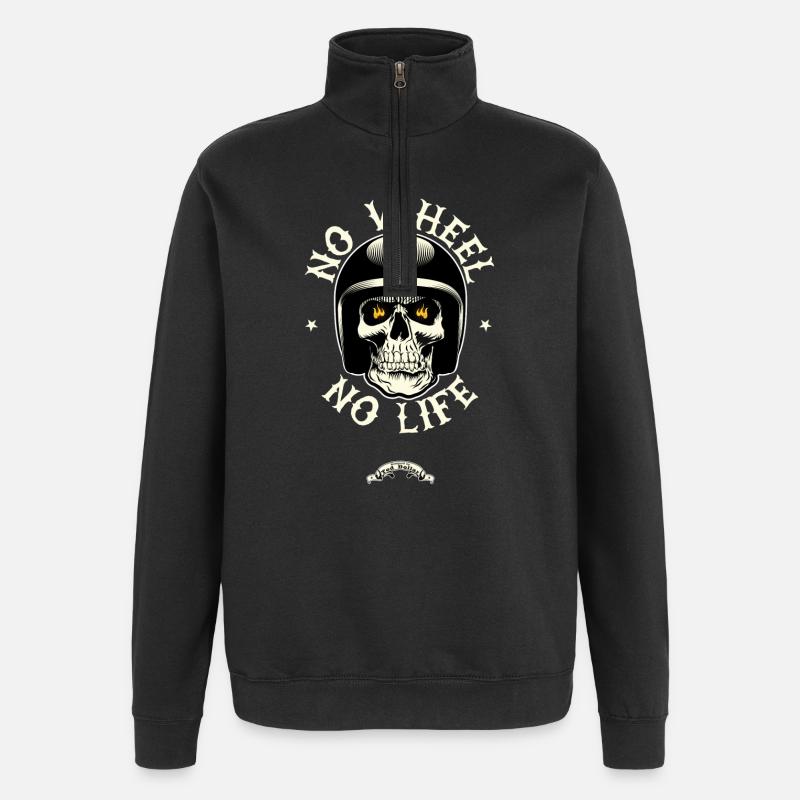 No wheel No life - Sweat à zip 1/4 - noir