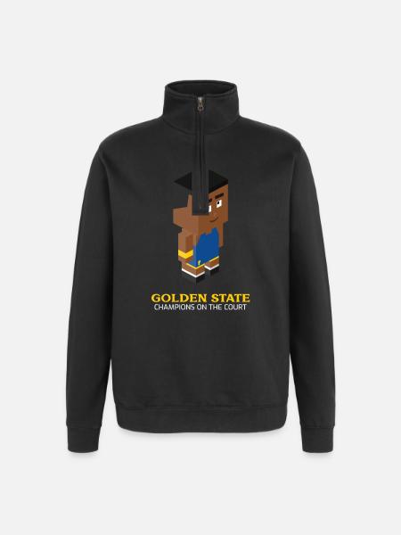 Golden State Pixel Basketball Fan Shirt - Quarter-Zip Sweatshirt - black