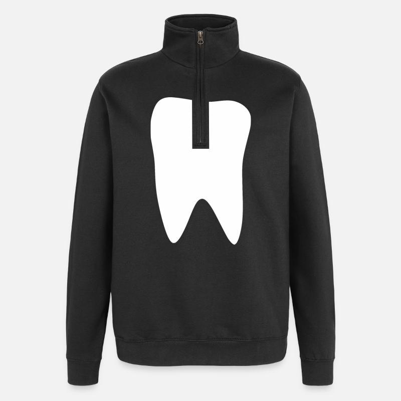 Tooth, Teeth, Dentist - Quarter-Zip Sweatshirt - black