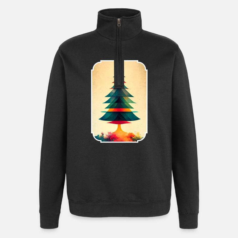 Weihnachtsbaum abheben - Quarter-Zip-Sweatshirt - Schwarz