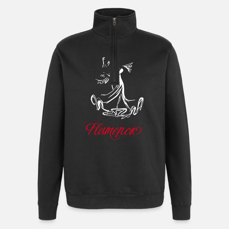 Flamingo (dunkel) - Quarter-Zip-Sweatshirt - Schwarz