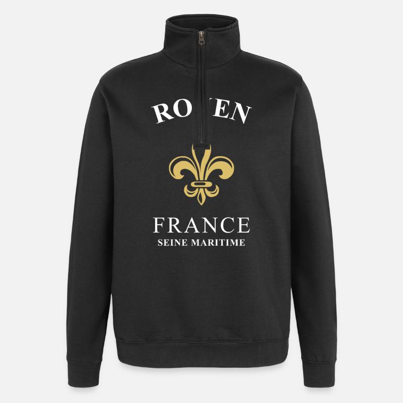 ROUEN - Quarter-Zip-Sweatshirt - Schwarz