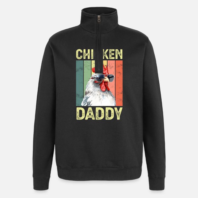Chicken Chickens - Quarter-Zip Sweatshirt - black
