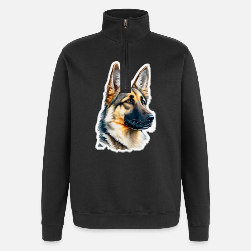German Shepherd - Quarter-Zip Sweatshirt - black