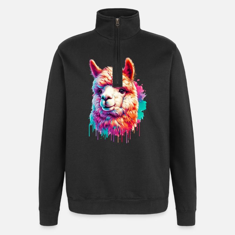 Alpaga - Sweat à zip 1/4 - noir