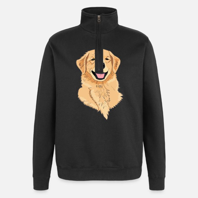 Hund Golden Retriever - Quarter-Zip-Sweatshirt - Schwarz