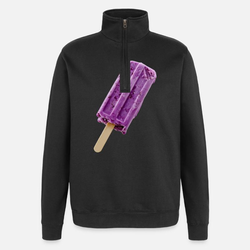 Glace violette sur un bâtonnet - Sweat à zip 1/4 - noir