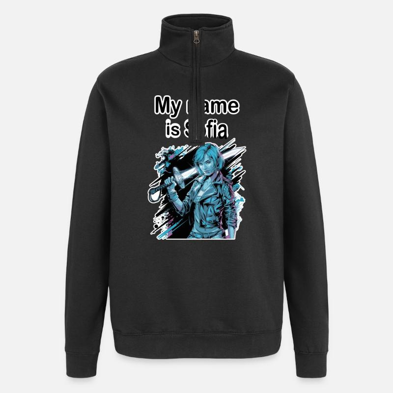 Mein Name ist Sofia 2026 - Quarter-Zip-Sweatshirt - Schwarz