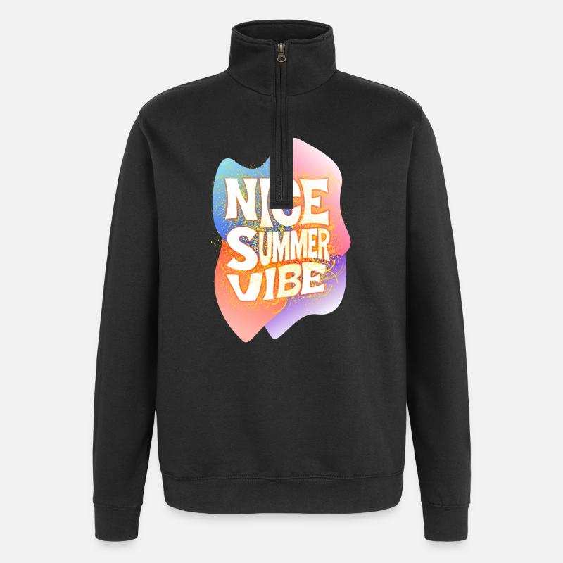 Belle ambiance estivale - Sweat à zip 1/4 - noir