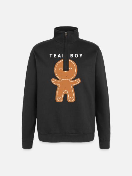 Pregnancy Birth Gingerbread Christmas - Quarter-Zip Sweatshirt - black