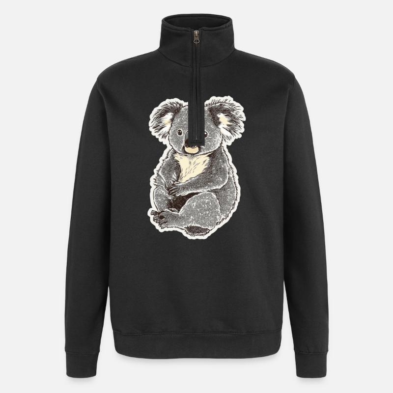 Koala - Sweat à zip 1/4 - noir