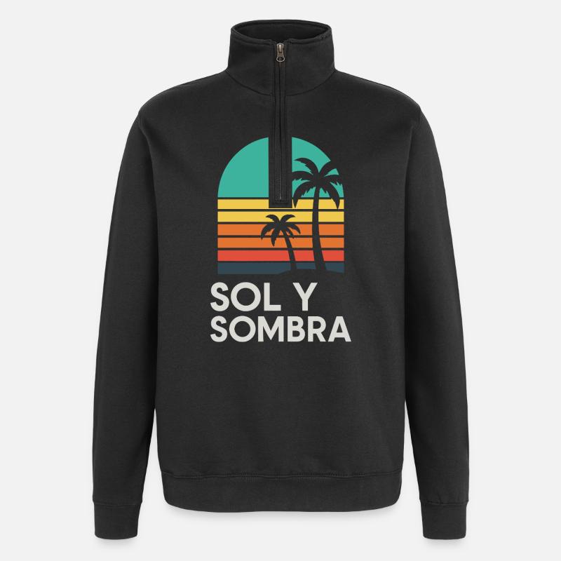 Ground and Shade Sunset Palm - Quarter-Zip Sweatshirt - black
