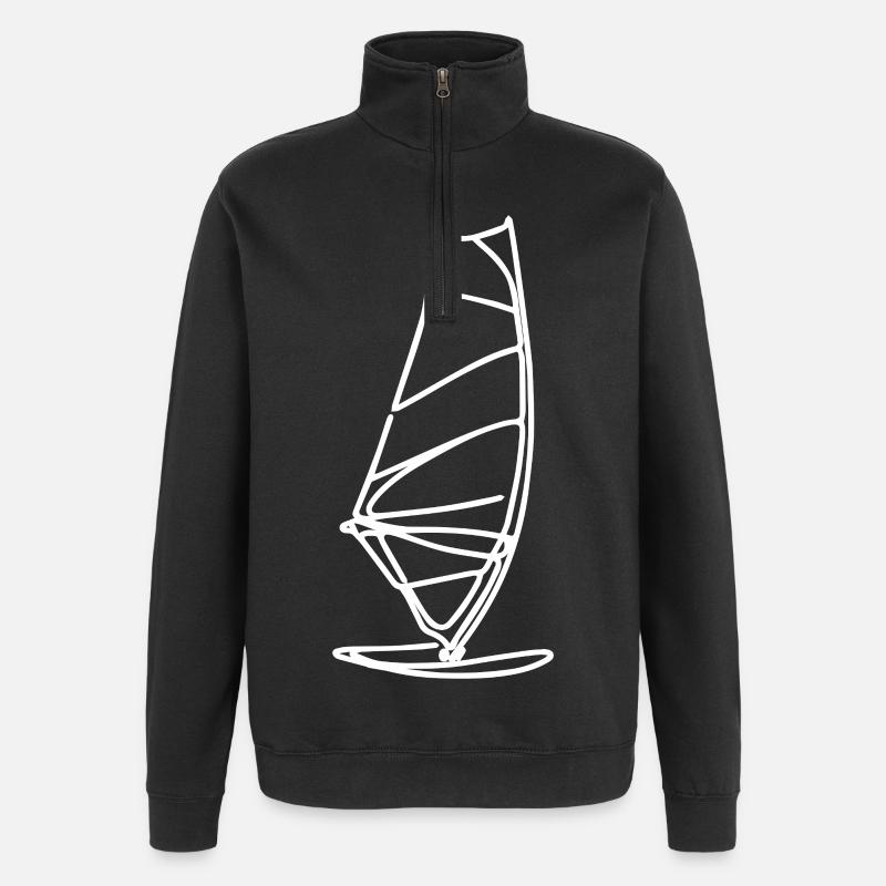 Windsurf Board Sketch - Quarter-Zip Sweatshirt - black
