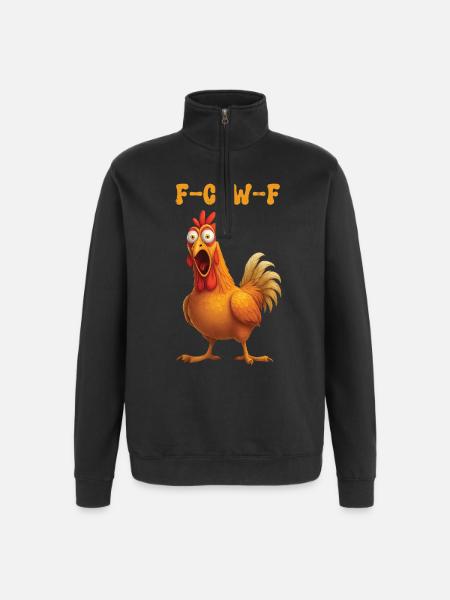 F Caw F Huhn - Quarter-Zip-Sweatshirt - Schwarz