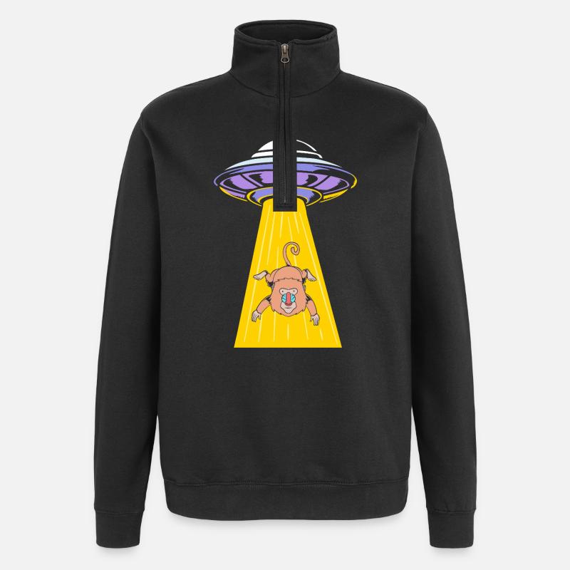 Baboon Primate Monkey Monkey Baboon - Quarter-Zip Sweatshirt - black