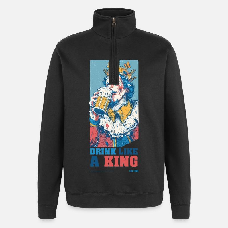Königlicher Biergenuss - Quarter-Zip-Sweatshirt - Schwarz