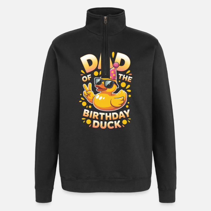 Papa du canard d’anniversaire - Sweat à zip 1/4 - noir